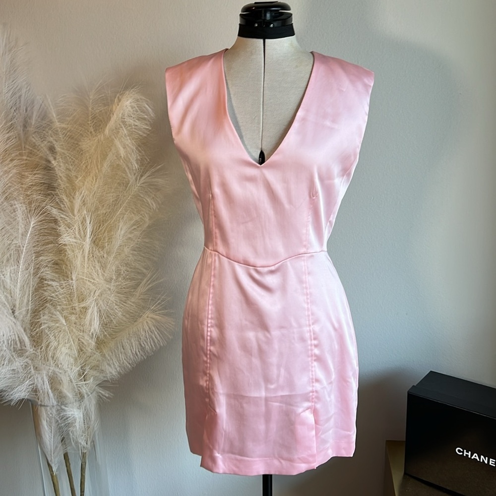 Zara Pink Pastel Satin Sleeveless 90’s Mini Dress NWT - Picture 5 of 11